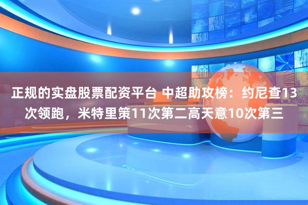正规的实盘股票配资平台 中超助攻榜：约尼查13次领跑，米特里策11次第二高天意10次第三